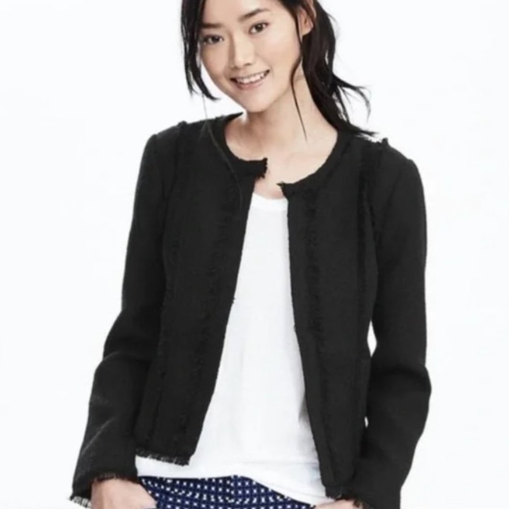 Banana Republic Black Tweed Blazer Size 6